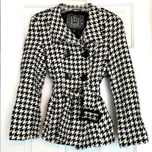 Black and white pea coat